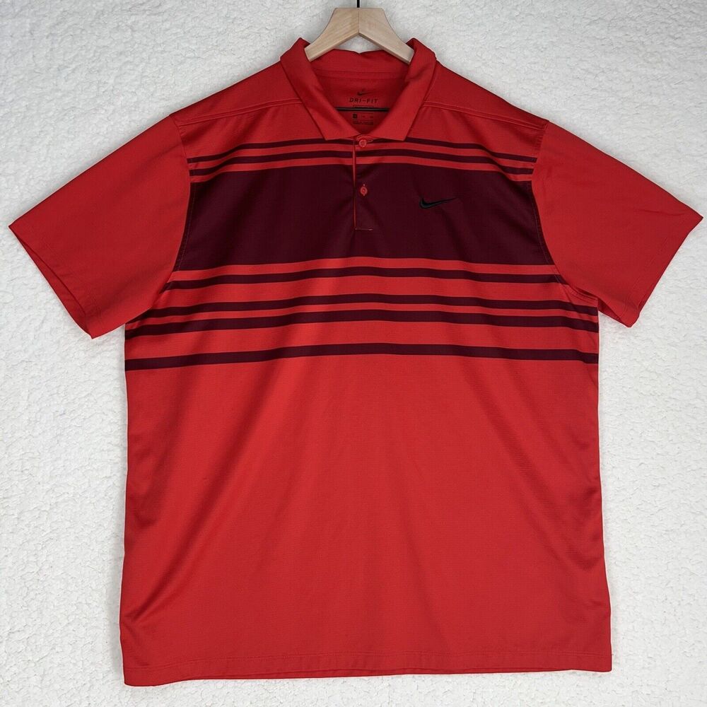Nike Dri Fit Standard Fit Polo Shirt Mens Red/Black XXL